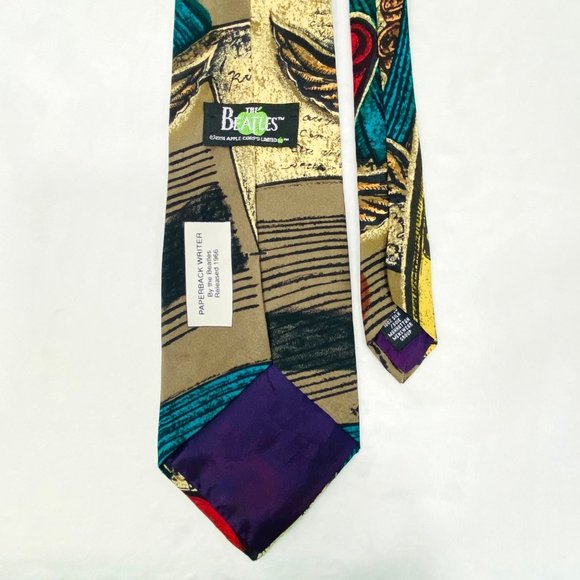Vintage Beatles Paperback Writer Silk Necktie - EUC - Picture 3 of 8